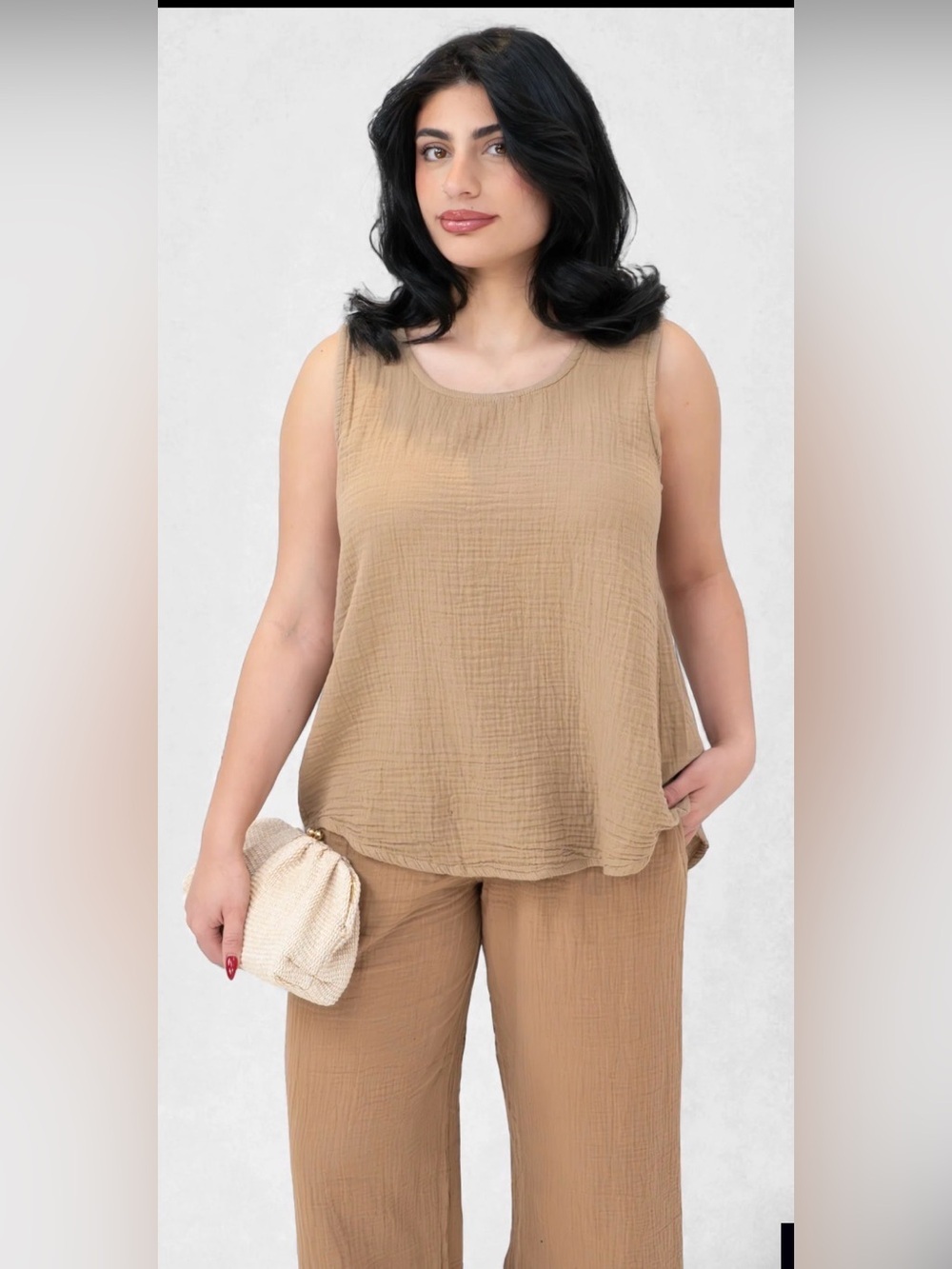 Shannon Passero | Cotton Gauze Hi- Low Tank  Top